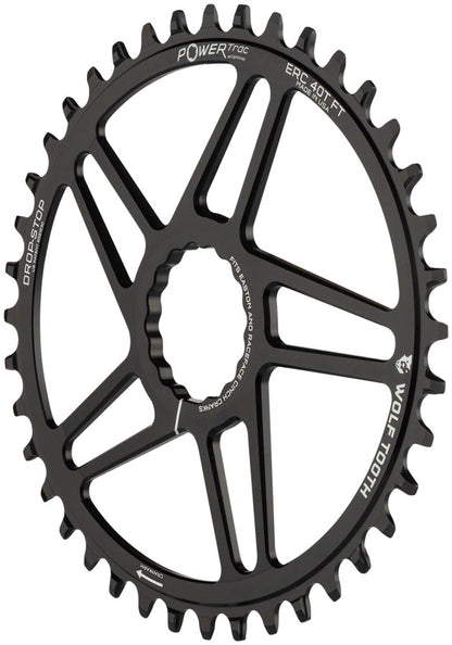 Wolf Tooth Elliptical Direct Mount Chainring 40t RaceFace/Easton CINCH DM 3mm Offset Drop-Stop Flattop Compatible Blk