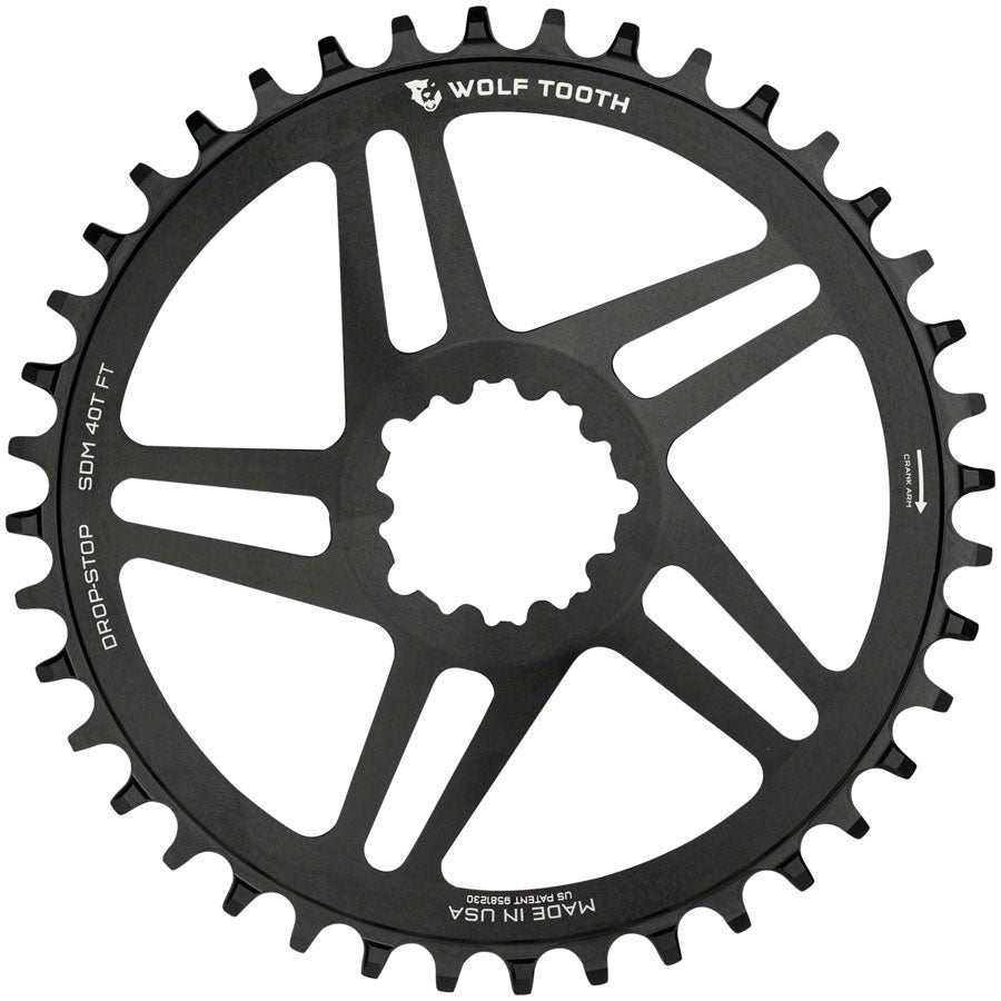 WOLF TOOTH DIRECT MOUNT CHAINRING - 42T SRAM DIRECT MOUNT FOR SRAM 3-BOLT 6MM OFFSET DROP-STOP FLATTOP COMPATIBLE BLACK