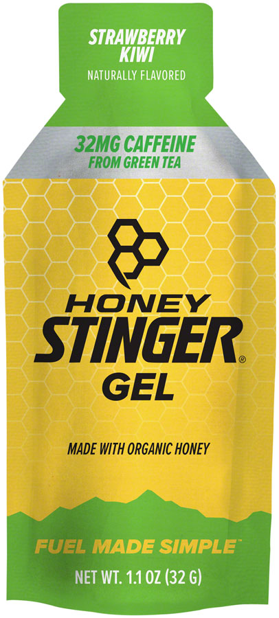 HONEY STINGER ORGANIC ENERGY GEL - KIWI-STRAWBERRY WITH CAFFEINE BOX OF 24