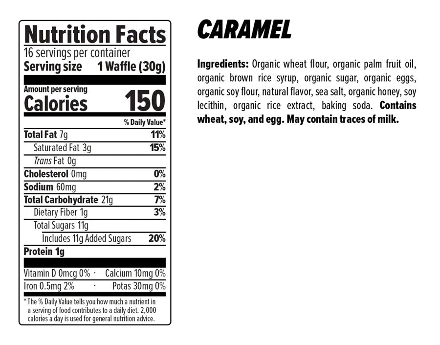 HONEY STINGER ORGANIC WAFFLE: CARAMEL, BOX OF 16