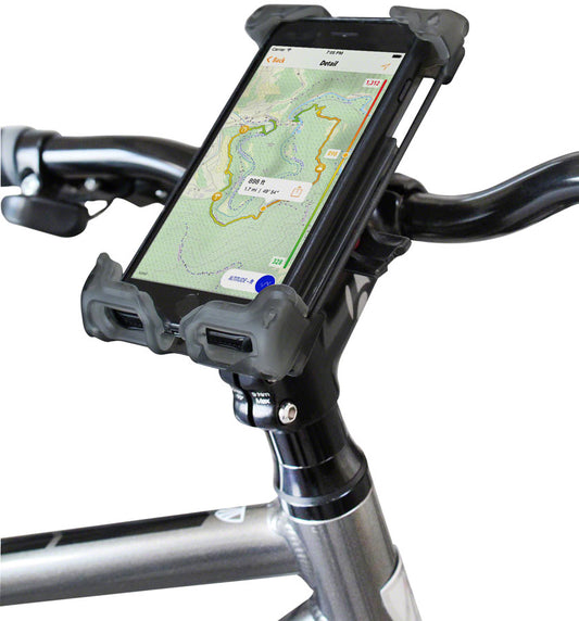 DELTA HEFTY HOLDER PLUS SMARTPHONE BIKE MOUNT - CLEAR GRAY