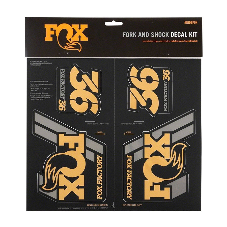 FOX DECAL 2019 AM HERITAGE, FORK AND SHOCK KIT, GOLD