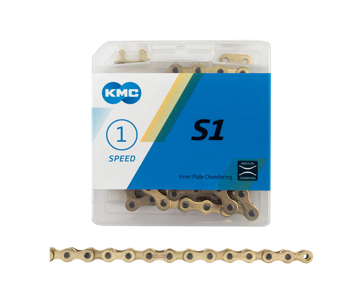 KMC S1 Chain SS 1/2x1/8 112 Links Gold