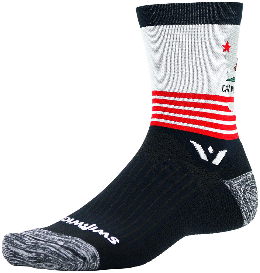 SWIFTWICK VISION FIVE TRIBUTE SOCKS - 5 INCH, CALIFORNIA, LARGE/X-LARGE