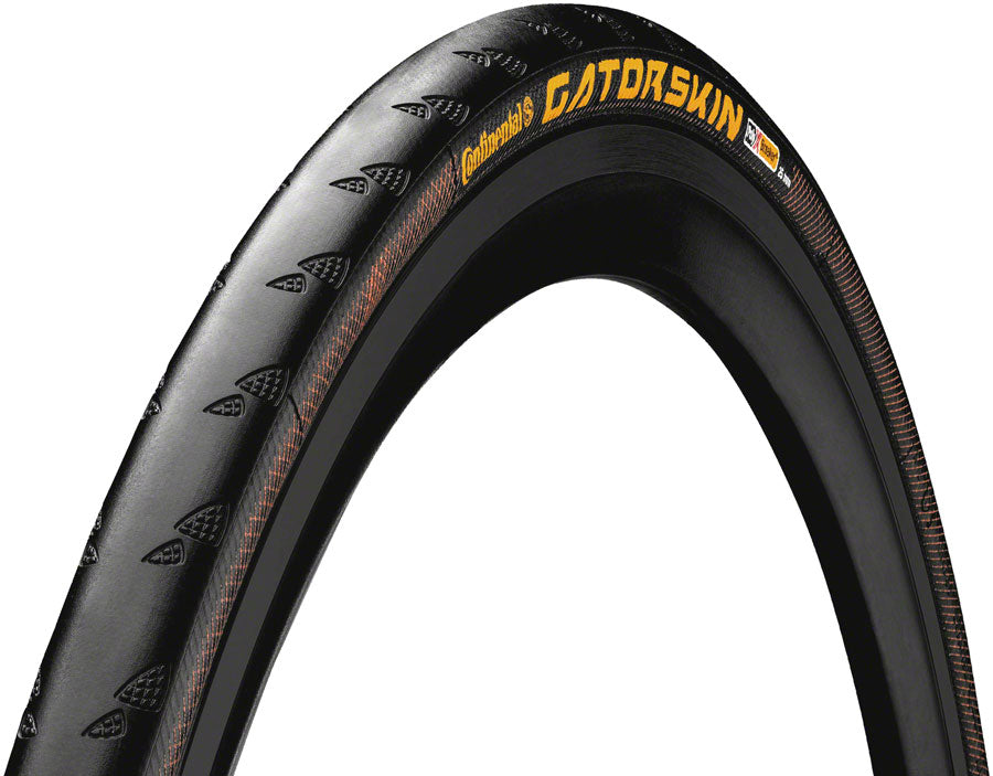 CONTINENTAL GATORSKIN TIRE - 700 X 23 CLINCHER FOLDING BLACK POLYX BREAKER