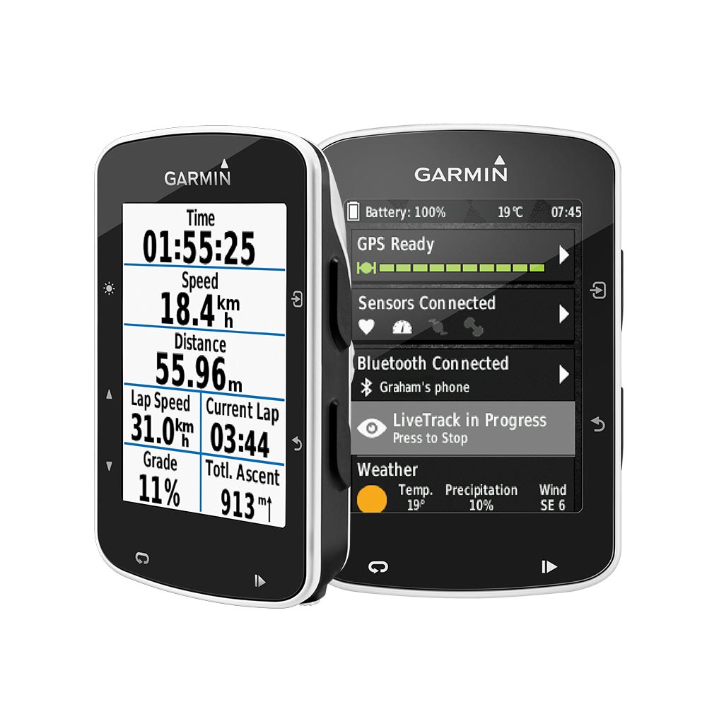 GARMIN GPS CYCLING COMPUTER EDGE 520 BUNDLE WITH HEART RATE AND CADENCE MONITOR- BLACK