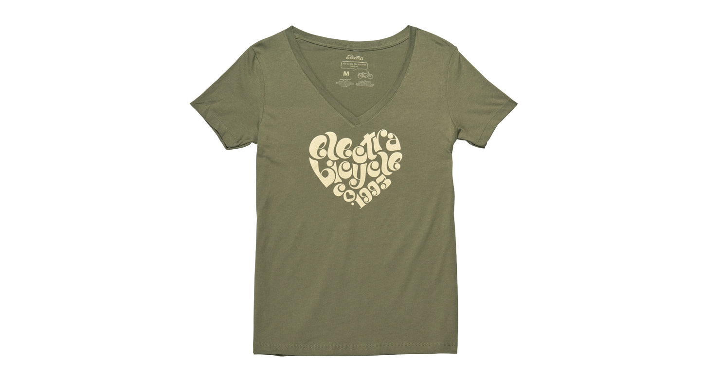 Electra Shirt  1993 V Tee Women Olive Grey