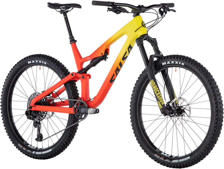 Salsa Rustler Carbon GX Eagle Bike - Red/Yellow/Fade