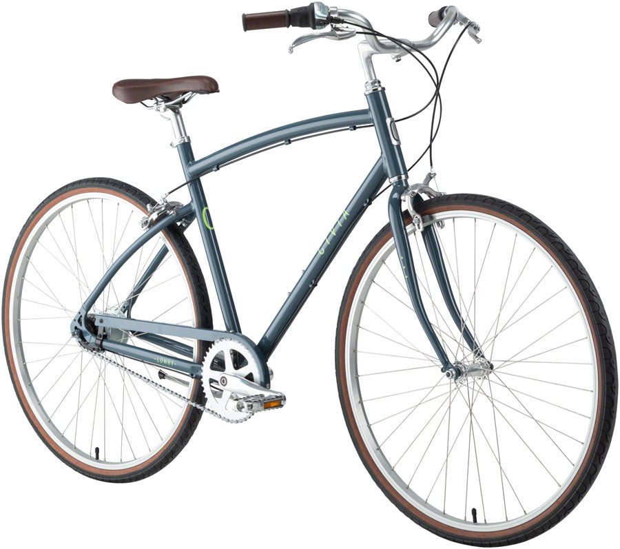 Civia Lowry 8-Speed Internal Step-Over Bike - Gray/Lime Green