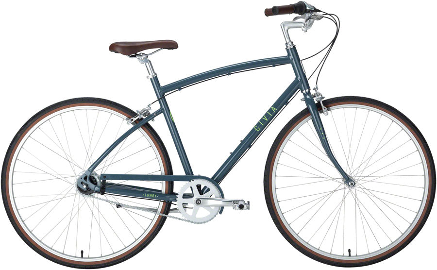 Civia Lowry 8-Speed Internal Step-Over Bike - Gray/Lime Green