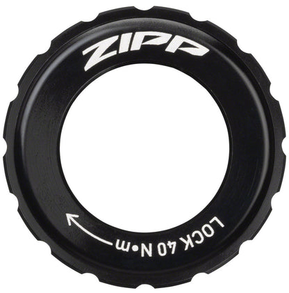 HUB CENTERLOCK ROTOR DISC LOCKRING BLACK ZIPP LOGO QTY 1