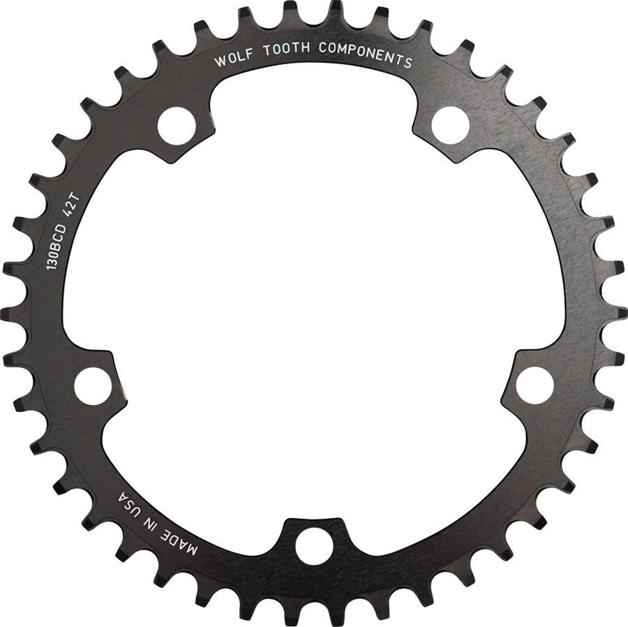 Wolf Tooth Drop-Stop Chainring: 50T 130 BCD, Black