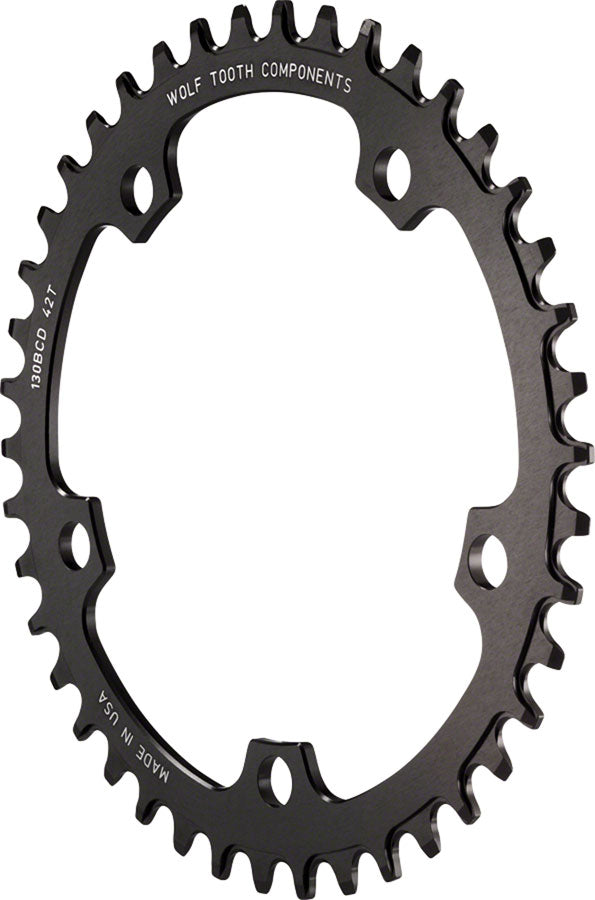 Wolf Tooth Drop-Stop Chainring: 50T 130 BCD, Black