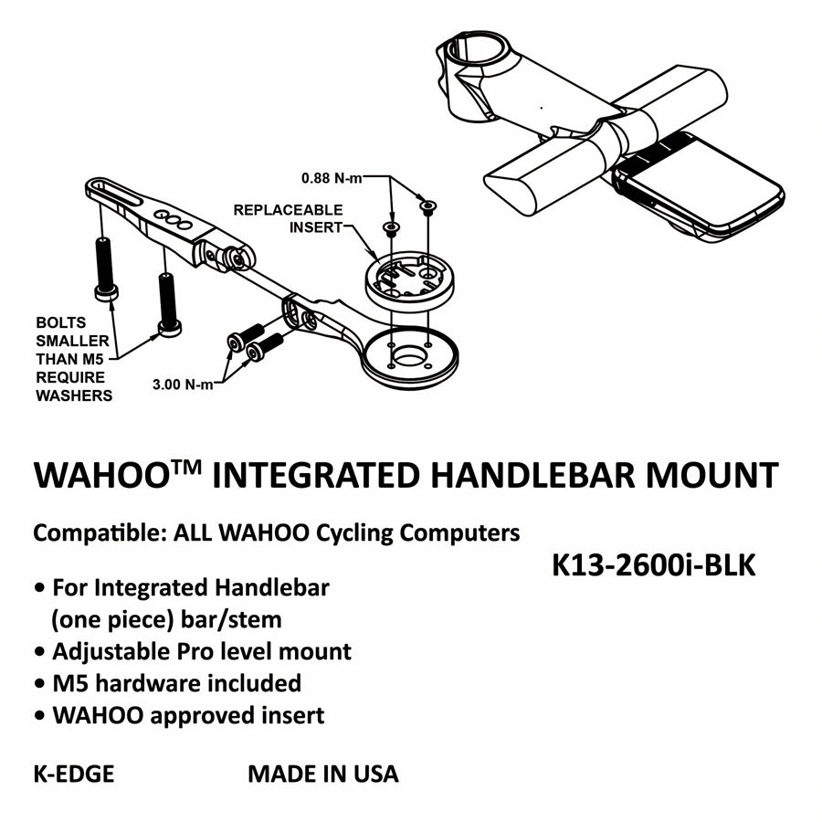 K-Edge Wahoo Integrated Handlebar System Mount