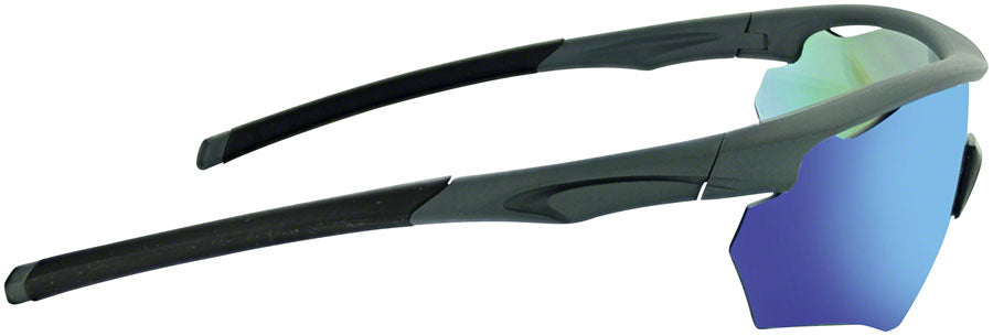 Optic Nerve Switchback Sunglasses - Matte Gray/Black Tips with Smoke/Blue Flash Lens, additional Copper Lenses