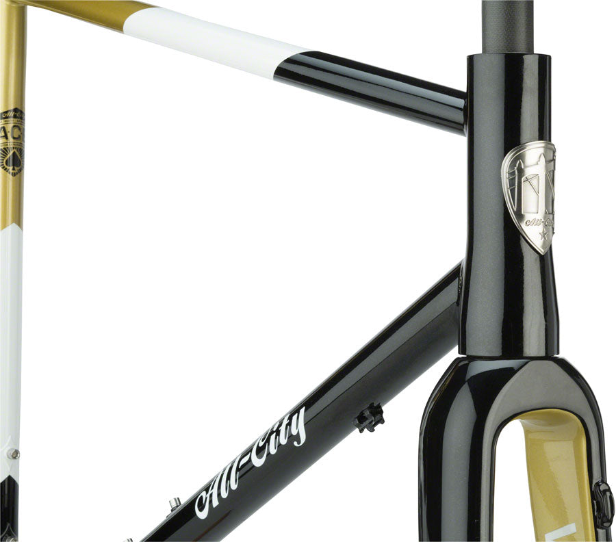 All-City Cosmic Stallion Frameset - Black/White/Gold