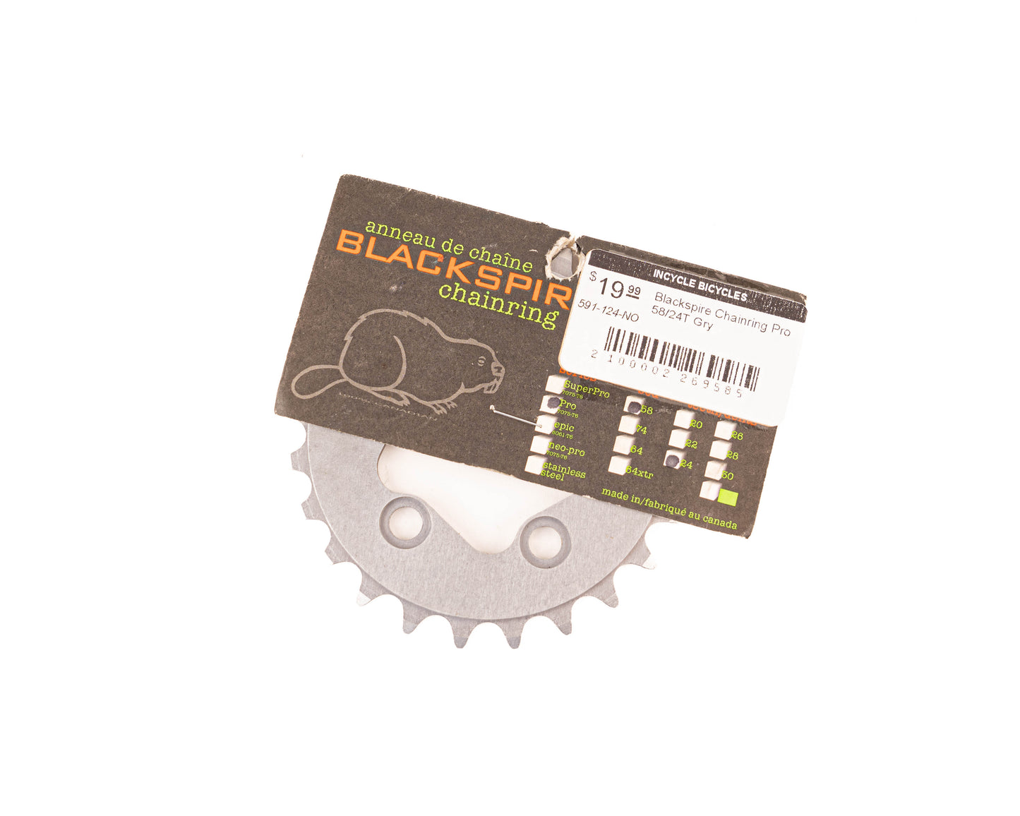 Blackspire Chainring Pro 58/24T Gry